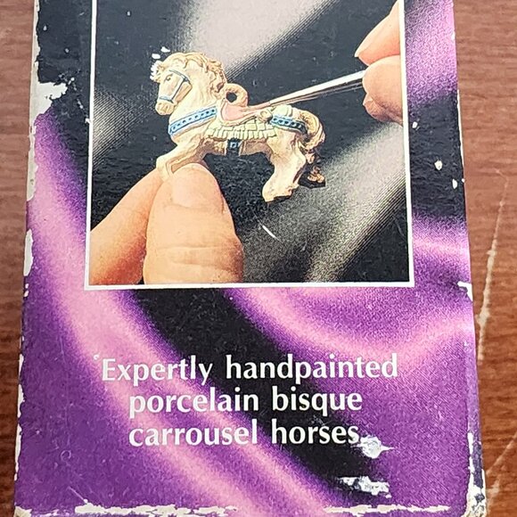 Carrousel Bell Ornaments Sparkling Crystal Bell w/Hand Painted Porcelain Horse - Picture 13 of 16